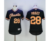 Men San Francisco Giants #28 Buster Posey Majestic Black Flexbase Authentic Collection Cooperstown Player Jersey