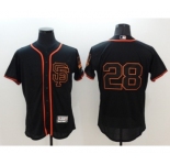 Men San Francisco Giants #28 Buster Posey Majestic Black Flexbase Authentic Collection Player Jersey