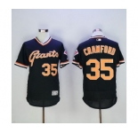 Men San Francisco Giants #35 Brandon Crawford Majestic Black Flexbase Authentic Collection Cooperstown Player Jersey