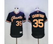 Men San Francisco Giants #35 Brandon Crawford Majestic Black Flexbase Authentic Collection Cooperstown Player Jersey