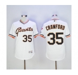 Men San Francisco Giants #35 Brandon Crawford Majestic White Flexbase Authentic Collection Cooperstown Player Jersey