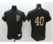 Men San Francisco Giants #40 Madison Bumgarner Majestic Green Salute to Service Flexbase Authentic Collection Jersey
