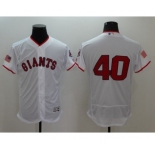 Men San Francisco Giants #40 Madison Bumgarner White Stars & Stripes 2016 Independence Day Flex Base Jersey