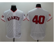 Men San Francisco Giants #40 Madison Bumgarner White Stars & Stripes 2016 Independence Day Flex Base Jersey