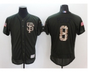 Men San Francisco Giants #8 Hunter Pence Majestic Green Salute to Service Flexbase Authentic Collection Jersey
