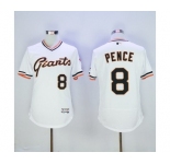 Men San Francisco Giants #8 Hunter Pence Majestic White Flexbase Authentic Collection Cooperstown Player Jersey