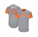 Men's 2017 Little League World Series Giants #13 Will Smith Smitty Gray Jersey