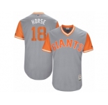 Men's 2017 Little League World Series Giants #18 Matt Cain Horse Gray Jersey