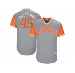 Men's 2017 Little League World Series Giants #45 Matt Moore Matty Moe Gray Jersey