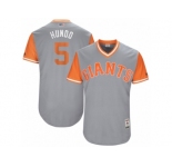 Men's 2017 Little League World Series Giants #5 Nick Hundley Hundo Gray Jersey