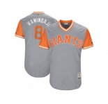 Men's 2017 Little League World Series Giants #8 Hunter Pence Wawindaji Gray Jersey