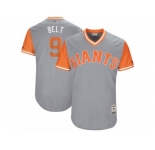 Men's 2017 Little League World Series Giants #9 Brandon Belt Belt Gray Jersey