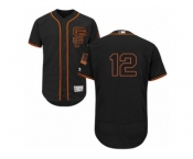 Men's Majestic San Francisco Giants #12 Joe Panik Black Flexbase Authentic Collection MLB Jersey