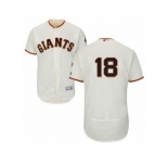 Men's Majestic San Francisco Giants #18 Matt Cain Cream Flexbase Authentic Collection MLB Jersey