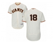 Men's Majestic San Francisco Giants #18 Matt Cain Cream Flexbase Authentic Collection MLB Jersey