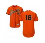 Men's Majestic San Francisco Giants #18 Matt Cain Orange Flexbase Authentic Collection MLB Jersey