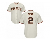 Men's Majestic San Francisco Giants #2 Denard Span Authentic Cream Home Cool Base MLB Jersey