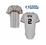 Men's Majestic San Francisco Giants #2 Denard Span Authentic Grey Road Cool Base MLB Jersey