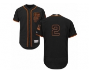 Men's Majestic San Francisco Giants #2 Denard Span Black Flexbase Authentic Collection MLB Jersey