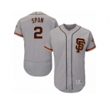Men's Majestic San Francisco Giants #2 Denard Span Gray Flexbase Authentic Collection MLB Jersey