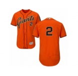 Men's Majestic San Francisco Giants #2 Denard Span Orange Flexbase Authentic Collection MLB Jersey