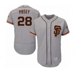 Men's Majestic San Francisco Giants #28 Buster Posey Gray Flexbase Authentic Collection MLB Jersey