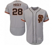 Men's Majestic San Francisco Giants #28 Buster Posey Gray Flexbase Authentic Collection MLB Jersey