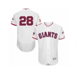 Men's Majestic San Francisco Giants #28 Buster Posey White Fashion Stars & Stripes Flex Base MLB Jersey
