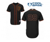 Men's Majestic San Francisco Giants #29 Jeff Samardzija Replica Black Alternate Cool Base MLB Jersey