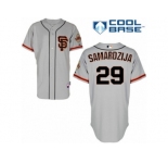 Men's Majestic San Francisco Giants #29 Jeff Samardzija Replica Grey Road 2 Cool Base MLB Jersey