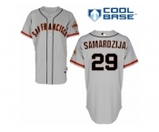 Men's Majestic San Francisco Giants #29 Jeff Samardzija Replica Grey Road Cool Base MLB Jersey