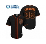 Men's Majestic San Francisco Giants #35 Brandon Crawford Authentic Black Alternate Cool Base MLB Jersey
