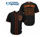 Men's Majestic San Francisco Giants #35 Brandon Crawford Authentic Black Alternate Cool Base MLB Jersey