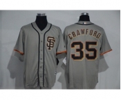 Men's Majestic San Francisco Giants #35 Brandon Crawford Authentic Grey Cool Base MLB Jersey