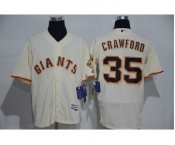 Men's Majestic San Francisco Giants #35 Brandon Crawford Cream Flexbase Authentic Collection MLB Jersey