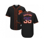 Men's Majestic San Francisco Giants #35 Brandon Crawford Replica Black USA Flag Fashion MLB Jersey