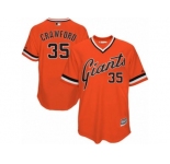 Men's Majestic San Francisco Giants #35 Brandon Crawford Replica Orange 1978 Turn Back The Clock MLB Jersey