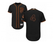 Men's Majestic San Francisco Giants #4 Mel Ott Black Flexbase Authentic Collection MLB Jersey