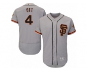 Men's Majestic San Francisco Giants #4 Mel Ott Gray Flexbase Authentic Collection MLB Jersey