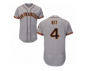 Men's Majestic San Francisco Giants #4 Mel Ott Grey Flexbase Authentic Collection MLB Jersey