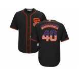Men's Majestic San Francisco Giants #40 Madison Bumgarner Authentic Black USA Flag Fashion MLB Jersey