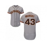 Men's Majestic San Francisco Giants #43 Dave Dravecky Grey Flexbase Authentic Collection MLB Jersey