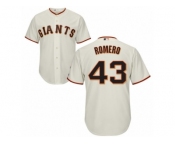 Men's Majestic San Francisco Giants #43 Ricky Romero Replica Cream Home Cool Base MLB Jersey