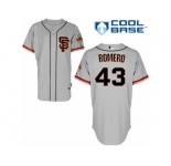 Men's Majestic San Francisco Giants #43 Ricky Romero Replica Grey Road 2 Cool Base MLB Jersey
