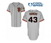 Men's Majestic San Francisco Giants #43 Ricky Romero Replica Grey Road 2 Cool Base MLB Jersey