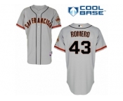 Men's Majestic San Francisco Giants #43 Ricky Romero Replica Grey Road Cool Base MLB Jersey