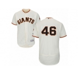Men's Majestic San Francisco Giants #46 Santiago Casilla Cream Flexbase Authentic Collection MLB Jersey