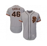 Men's Majestic San Francisco Giants #46 Santiago Casilla Gray Flexbase Authentic Collection MLB Jersey