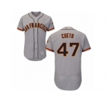 Men's Majestic San Francisco Giants #47 Johnny Cueto Grey Flexbase Authentic Collection MLB Jersey