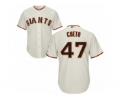 Men's Majestic San Francisco Giants #47 Johnny Cueto Replica Cream Home Cool Base MLB Jersey